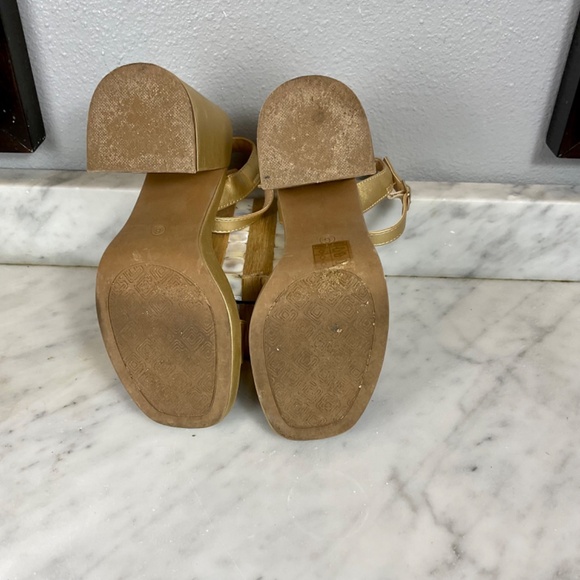 Dream Pairs Platform Chunky Gold Block Heel with Strap Size 6 - Picture 7 of 8